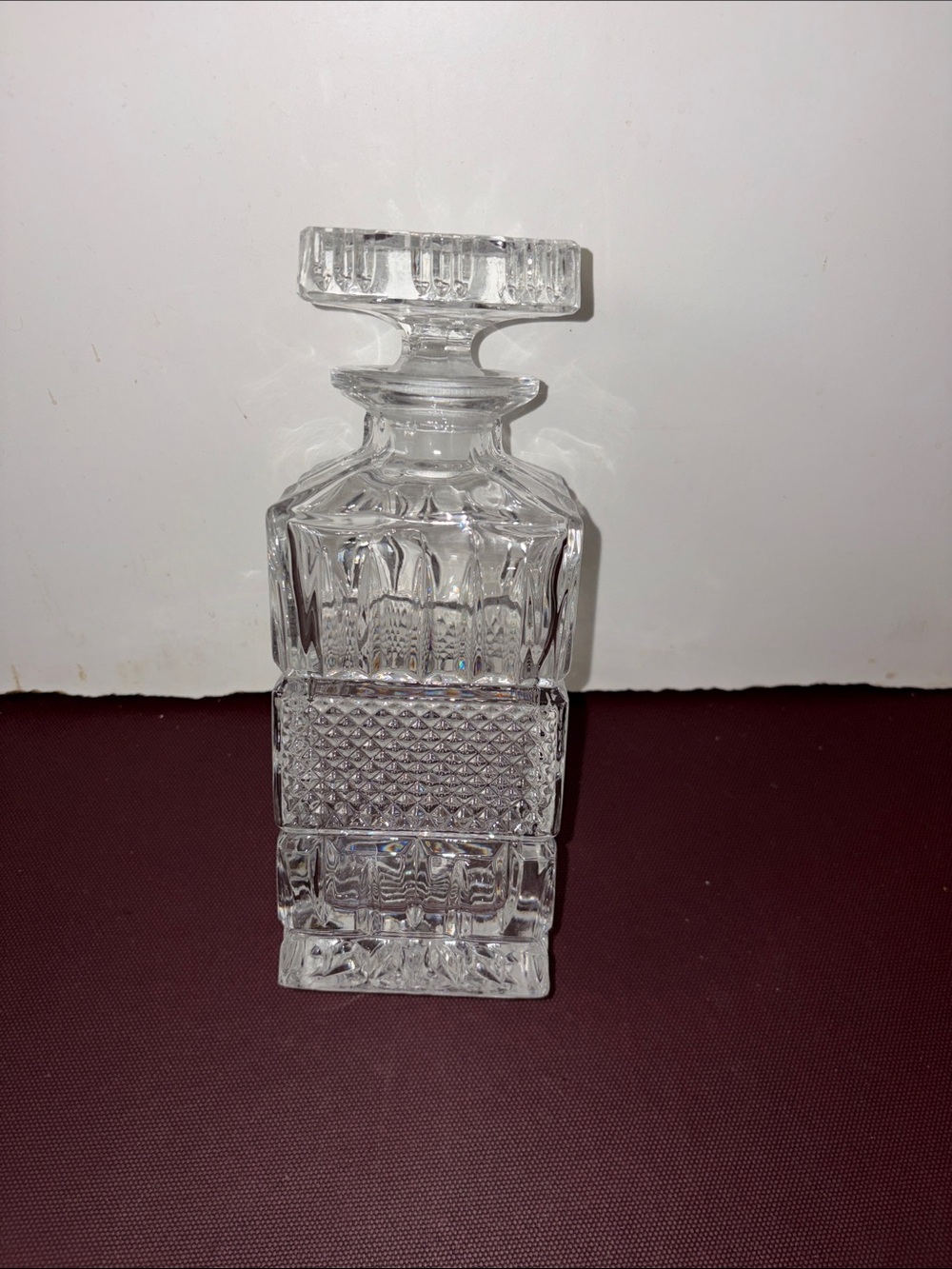Cut Glass Crystal Decanter - Clear
